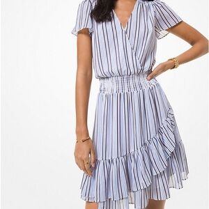 Michael Kors | Striped Georgette Dress | Medium